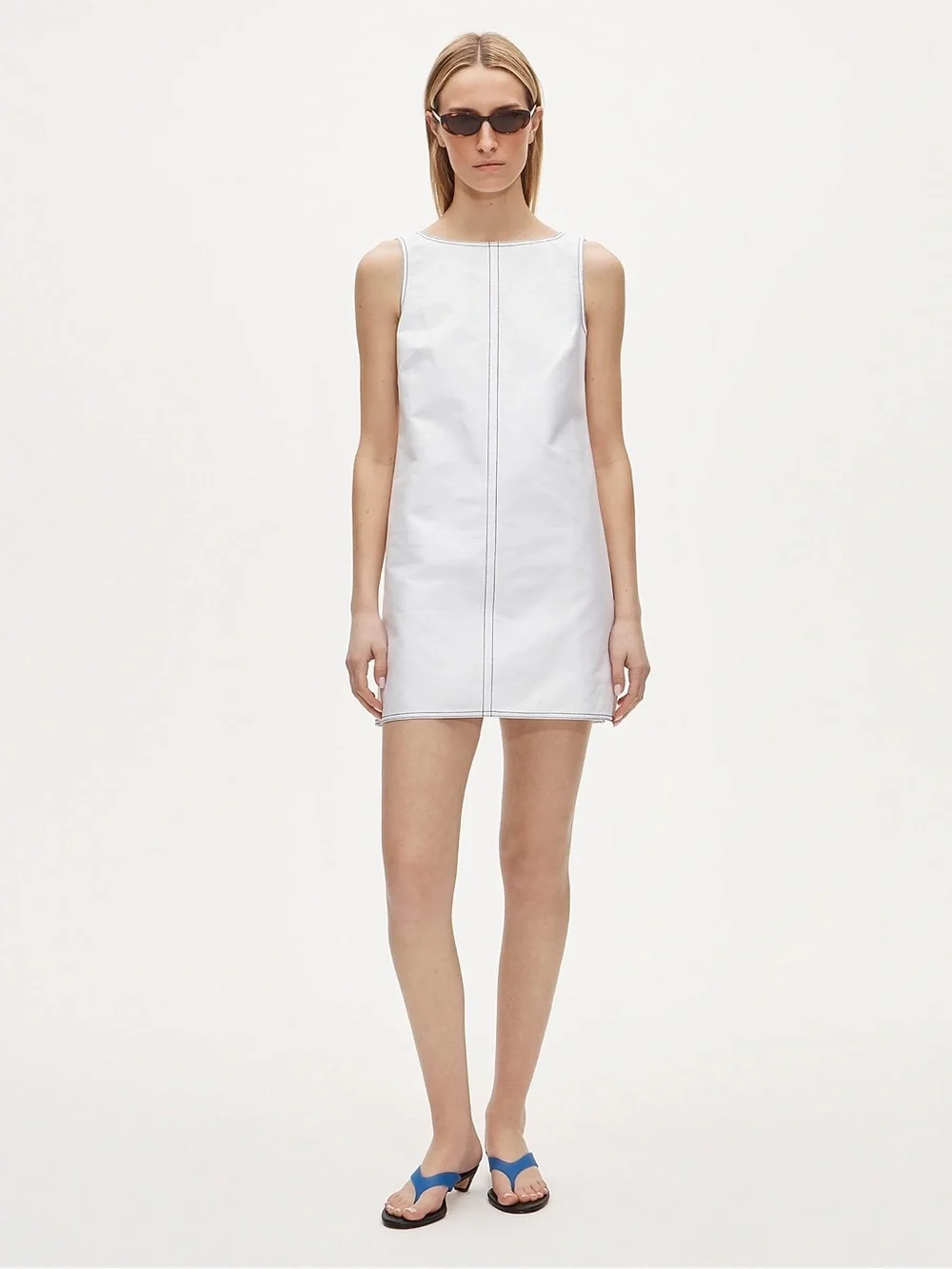NWT J. Crew Contrast-stitch cotton poplin dress - size 6